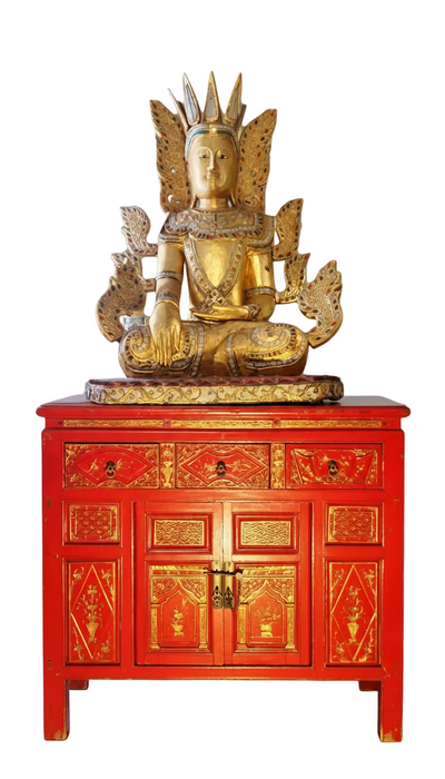 Chinesische Kommode in rot
