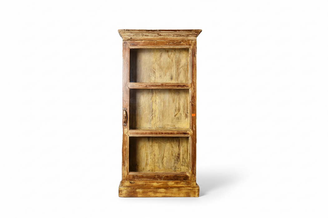 Alte Vitrine aus indischen Teakholz