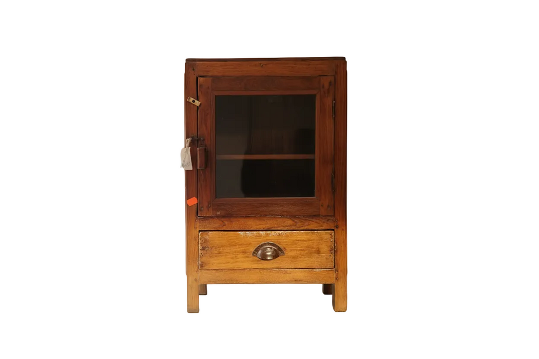 Alte Vitrine aus indischen Teakholz