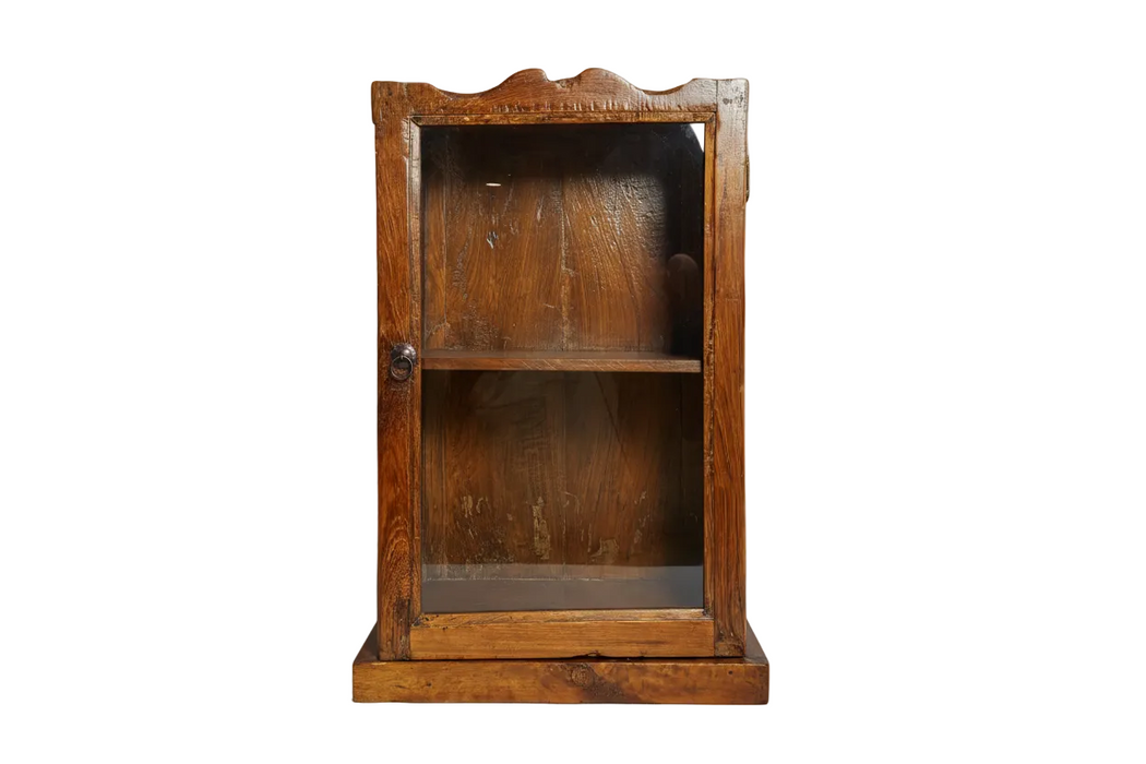Alte Vitrine aus indischen Teakholz