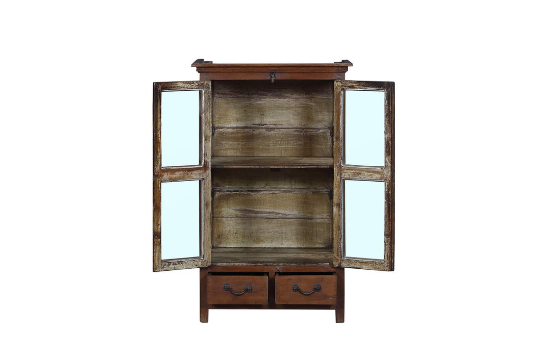 Indische Teakholz Vitrine