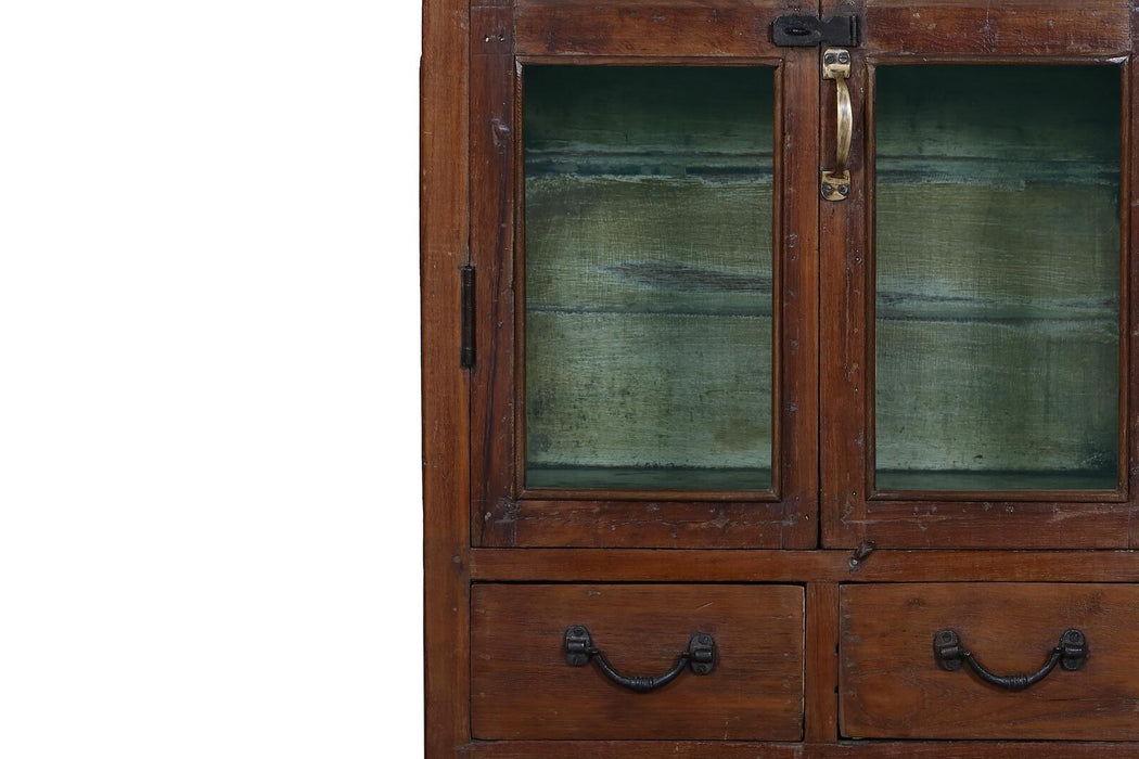 Indische Teakholz Vitrine