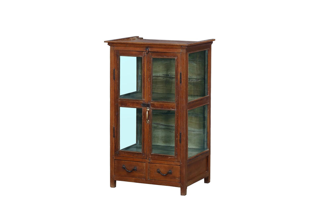 Indische Teakholz Vitrine