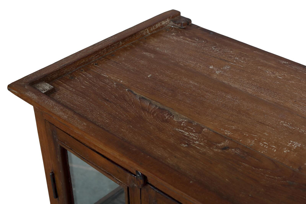 Indische Teakholz Vitrine