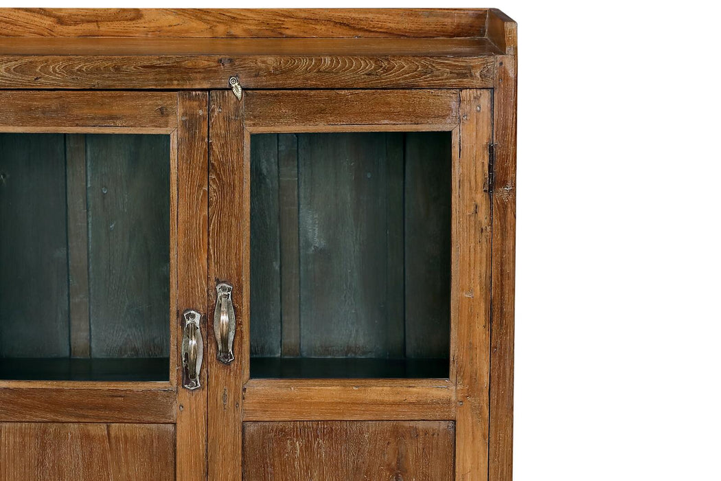 Original Indische Teakholz Vitrine