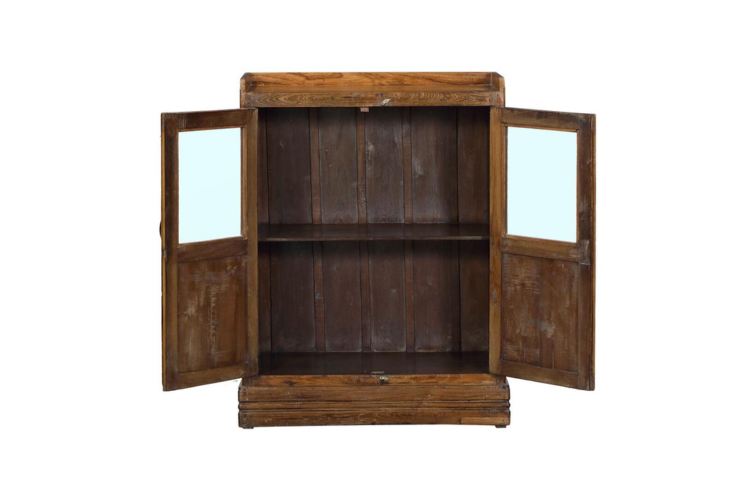 Original Indische Teakholz Vitrine