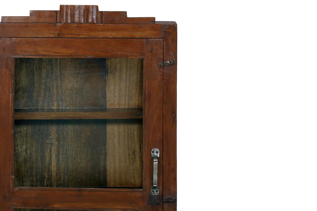 Original indische Teakholz Vitrine