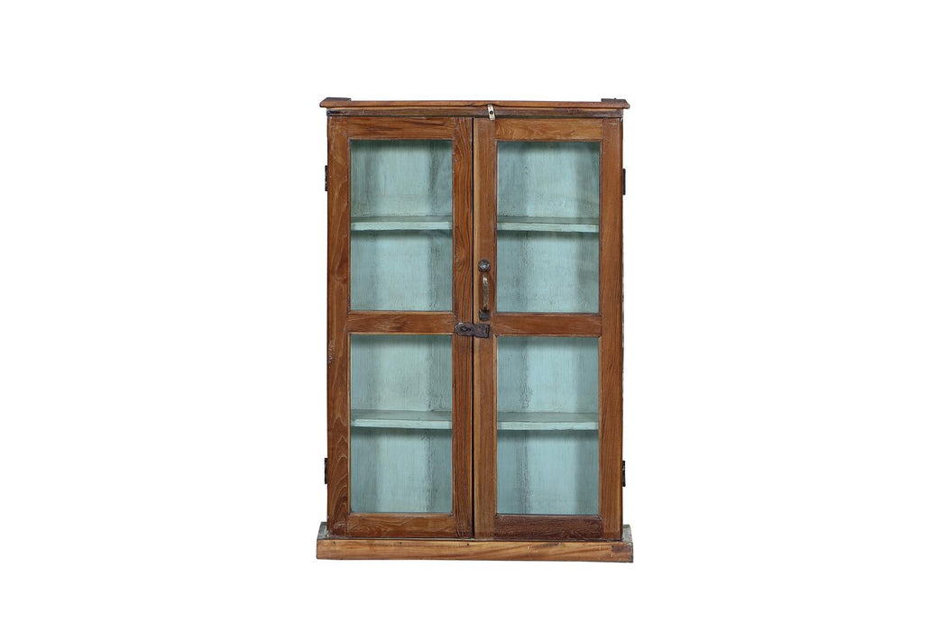 Original indische Teakholz Vitrine