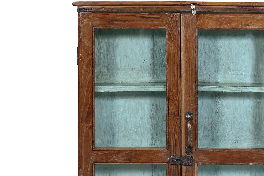 Original indische Teakholz Vitrine