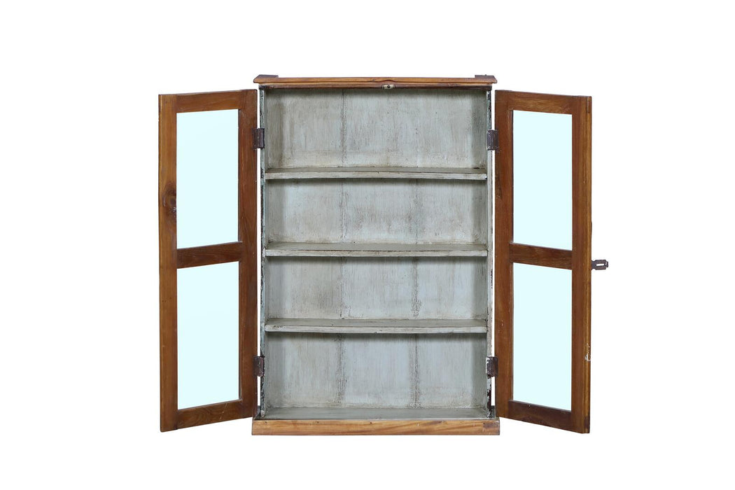 Original indische Teakholz Vitrine