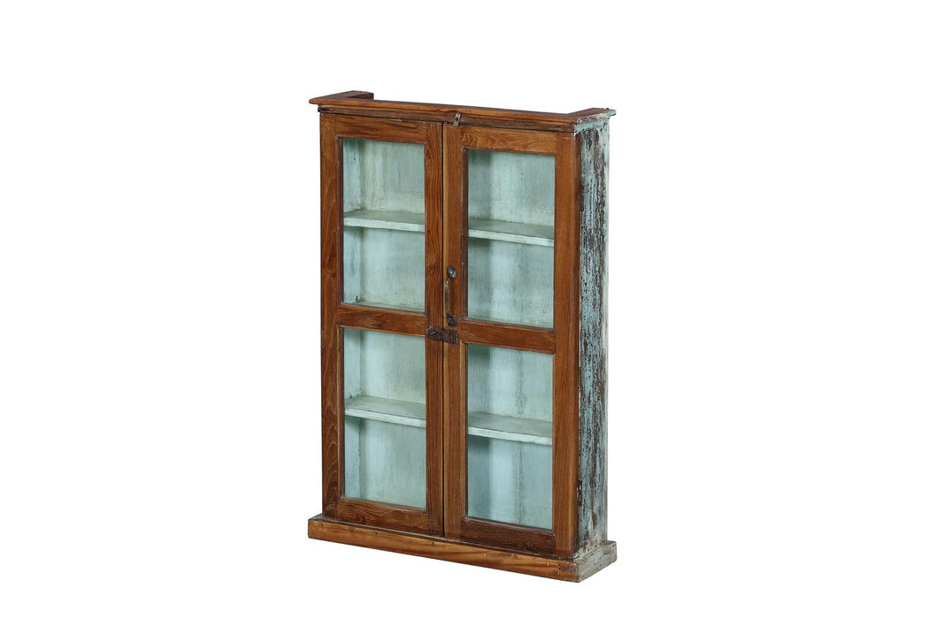 Original indische Teakholz Vitrine
