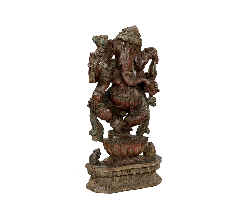 Indische Ganesha Figur aus Holz