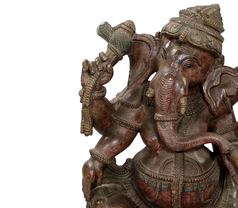 Indische Ganesha Figur aus Holz