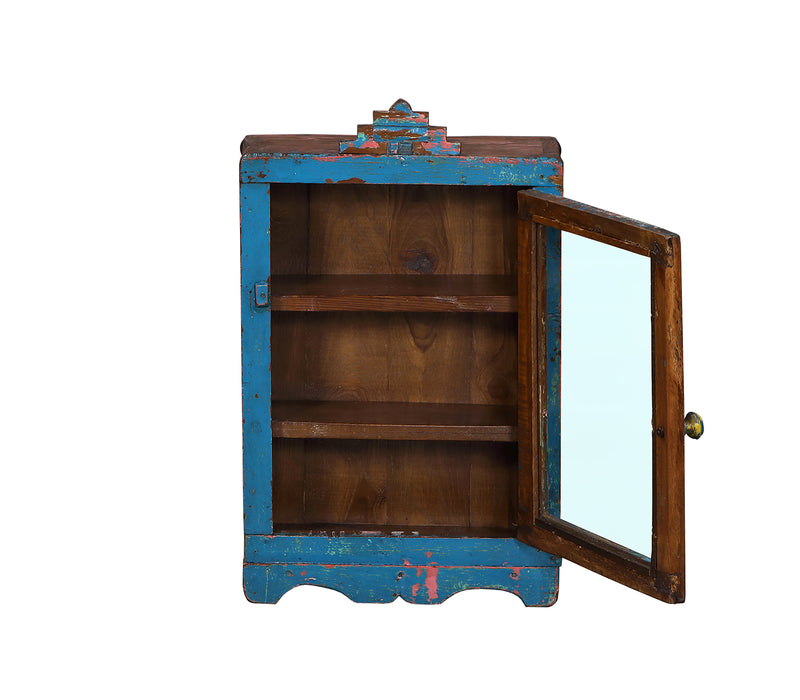 Original alte Teakholz Vitrine