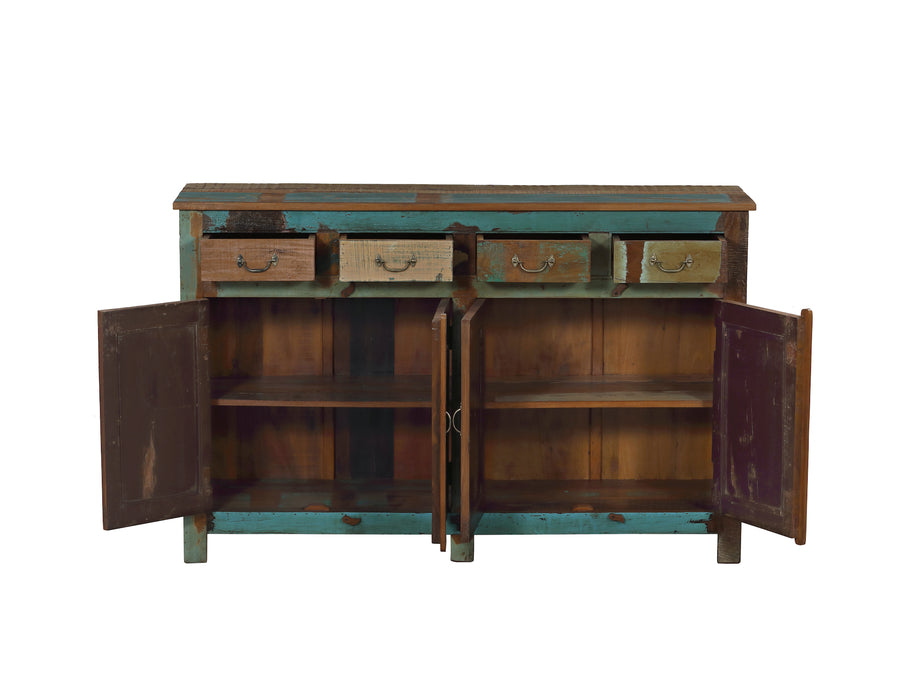 Indische Kommode mit bunter Shabby-Chic Patina