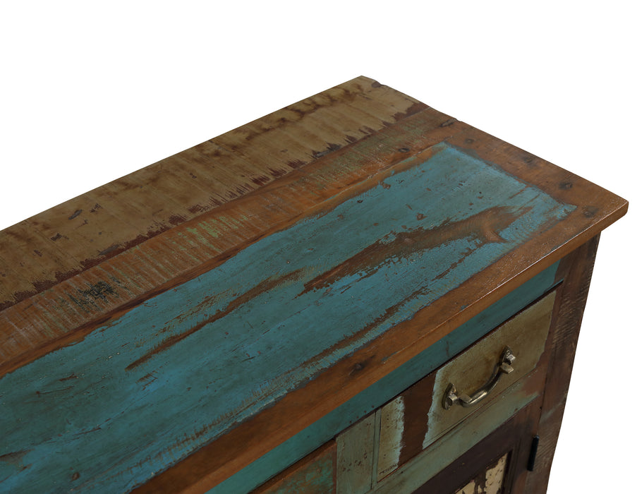 Indische Kommode mit bunter Shabby-Chic Patina
