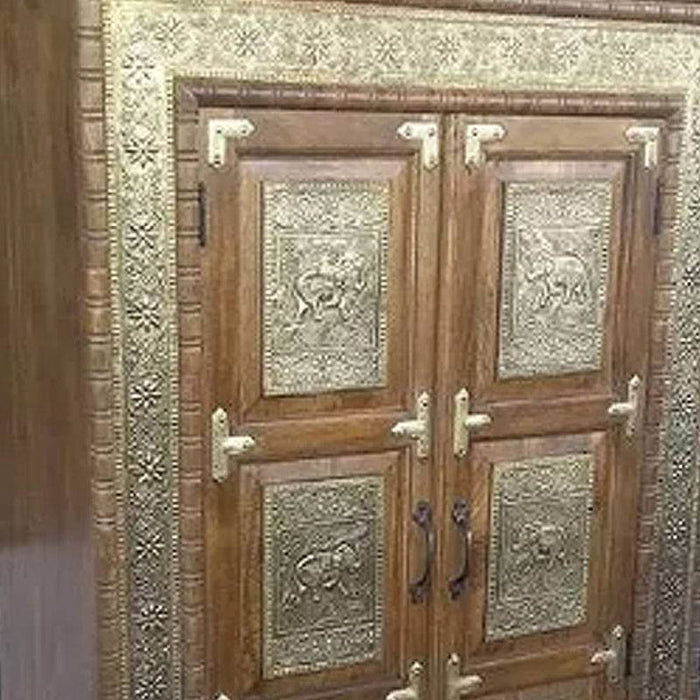 Indischer Messing Schrank Detail