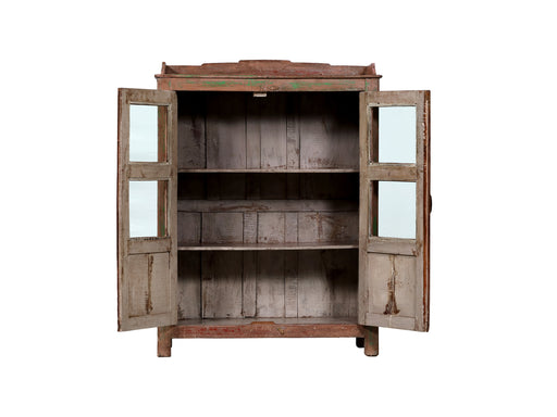 Indische Shabby Vitrine mit Altrosa Patina