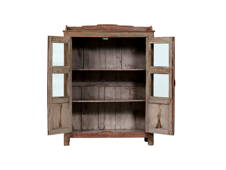 Indische Shabby Vitrine mit Altrosa Patina