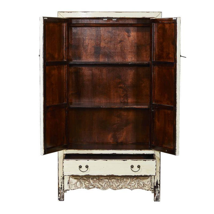 Chinesischer Kleiderschrank, weiss