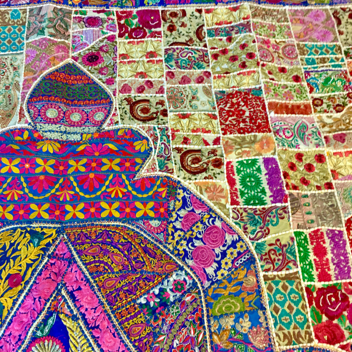 Patchwork Bettüberwurf / Wandbehang aus Indien