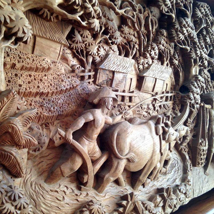 Java Holzrelief Bild